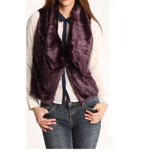 Steve Madden Faux Fur Purple Vest Size M